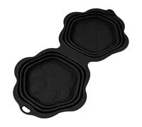 Pet Bowl - 40 x 15 x 6 cm 2-Compartment Silicone Foldable Feeding | Pet Water Bowl Food Feeder for Small Medium Large Cat Kitten Home Indoor Outdoor Camping Walking Hiking Travel