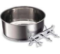 Pet Bowl, Hanging Pet Bowl Sturdy Durable Stainless, Steel Dog Bow ls with Three Bolt Holder, Hanging Bow l Water Bow l Food Feeder, Cage Hangin g Food Bow l Suitable for Pet Dogs Parrots