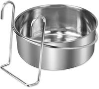 Pet Bowl, Hanging Pet Bowl Sturdy Durable Stainless, Steel Dog Bowls with Hook Up, Hanging Bowl Water Bowl Food Feeder, Cage Hanging Food Bowl Suitable for Pet Dogs Parrots