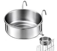 Pet Bowl, Hanging Pet Bowl Sturdy Durable Stainless, Steel Dog Bowls with Hook Up, Hanging Bowl Water Bowl Food Feeder,Suspended Stainless Steel Water Dish with Hook,Bird Water Bowl | for Parrots,Dog