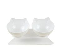 Pet bowl Non slip Double Cat Bowl with Raised Stand Pet Food Cat Protect Cervical Vertebra Dog bowl Transparent Pet Products Pet feeding bowls