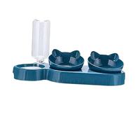 Pet Bowl with 15° Slope and 500ml Automatic Waterer,blue | PP build, detachable for easy cleaning, wet or dry food, fountain flow