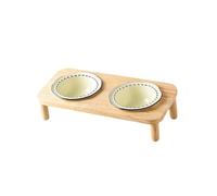 Pet Bowls, Ceramic Raised Dog Bowls with Durable Non-Slip Stand Elevated for Cats & Small Medium Dog Food and Water Bowl Dog Dish Pet Feeding Bowl(Rice white)