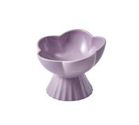Pet Bowls, Ceramic Tilted Cat Food Bowl, Elevated Cat Bowl, Anti Vomiting, Stress Free on Neck and Spine, Spill-Proof, Anti-Tipping, Raised Cat Bowls for Indoor Cats, Dry/Wet Food(Purple)