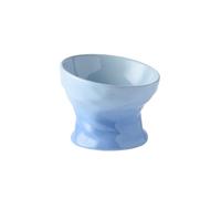 Pet Bowls, Elevated Ceramic Cat Bowls, 15°Tilted Stand Anti Vomiting Raised Cat Food and Water Bowl, Pet Bowl for Indoor Cats and Small Dogs(Blue)