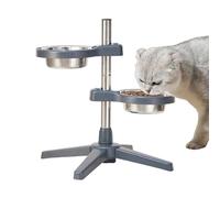 Pet Bowls - Raised Double Feeding Bowl, Feeding Stand, Removable Stainless Steel Plates, Stable Non-slip Base, Ergonomic Raised Pet Eating Solution |