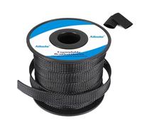 PET Braided Cable Sleeve 100ft - 1/2 inch Cable Management Sleeve Cables Organizer for Wrap and Protect Cables - Black Wire Loom Tubing