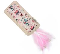Pet Brands Cath Kidston Cat Kicker Toy (20 cm) - Catnip Infused Crinkle Plush Toy with Feathers & Bells for Interactive Sensory Play for Cats & Kittens - Pink & Cream