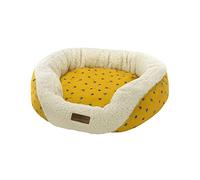 Pet Brands Cath Kidston Cosy Comfort Pet Bed, Machine Washable Luxury Bee Print Dog Bed with Warm Fleeced Inner - 78cmx60cmx29cm, Yellow