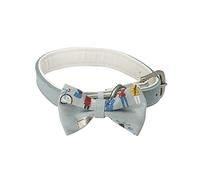 Pet Brands Cath Kidston Dog Bow Tie Collar, Leather Dog Collar with Cotton Bow Tie - 40x50cm, Multi