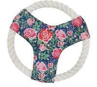 Pet Brands Cath Kidston Dog Frisbee Toy (25 cm), Durable Rope Disc for Fetch & Tug Play, Outdoor Training & Exercise for Small & Medium Breeds, Dolly Rose Print