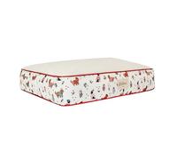 Pet Brands Cath Kidston Medium Washable Dog Bed, Dog Crate Mat Mattress with Removable Cover & Sherpa Fleece Top, Non-Slip Bottom, Hearts & Roses Print (75 x 55 x 15 cm)