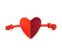 Pet Brands Cath Kidston Plush Squeaky Dog Rope Toy (35cm), Heart-Shaped Interactive Stuffed Chew Toy for Puppies, Small & Medium Dogs, Reduces Boredom & Supports Dental Health, Red