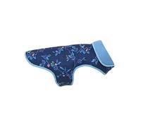 Pet Brands Cath Kidston Reversible Dog Raincoat, Water Resistant Puffer Jacket for Dogs | Flora Fauna Print - Medium Blue