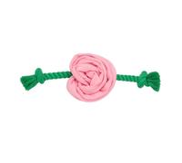 Pet Brands Cath Kidston Rope Dog Tug Toy, Durable Rose-Shaped Snuffle & Squeaker Chew Toy for Small & Medium Breeds (Rose 10 cm, Rope 35 cm)