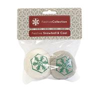 Pet Brands Christmas Coal and Snowball Catnip Ball, Pack of 2