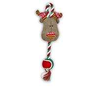 Pet Brands Christmas Reindeer and Tennis Ball Dog Throw Interactive Toy