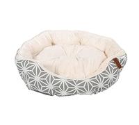Pet Brands Dog Cosy Pet Bed, Anxiety Calming Dog Bed with Warm Plush Inner & Reversible Inner Cushion - L-70x65x18cm, Grey