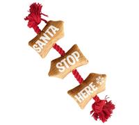 Pet Brands Festive Collection 'Santa Stop Here' Rope Toy - 6 x 19 x 37cm (L x W x H)