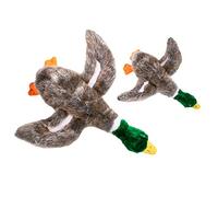 Pet Brands Plush Dog Toy, Small Duck Squeak Interactive Dog Toy, Grey