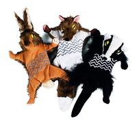 Pet Brands Plush Squeaky Dog Toy Set, No Stuffing Forest Critters Dog Chew Toys, Badger Small