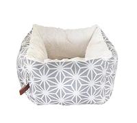 Pet Brands Small Dog Cat Snuggle Bed, Grey Geometric Dog Pet Snuggle Sack with Warm Plush Inner - 45x45x23cm