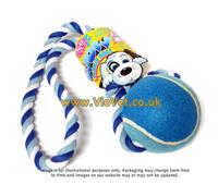 Pet Brands Tennis Ball Tug Dog Toy - Large - Assorted Colours