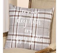 Pet Brands Sofa Cushion with Covers Inclued, Removable Washable Cover Invisible Zipper, Decorative Square Checkered Pillow for Dog Lovers, Tweedy Tartan Check Couch Chair Cushion | Grey 40x40cm
