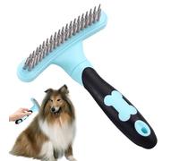Pet Brush | Double Row Pins Dogs Dematting Comb And Extra Wide Dematting Undercoat Rake Comb With Anti-Slip Handle Reduces Shedding