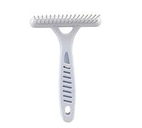 Pet Brush, Double Row Stainless Steel Needle Comb Design White with Non-slip