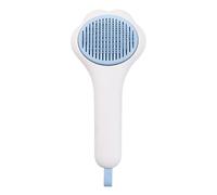 Pet Brush for Cats | Stainless Steel Cat Combs with Release Button - Pet Combs Cat Paw Shaped, Pet Supplies Curved Teeth Grooming Combs with Release Button for Dogs Cats Bunnies