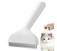 Pet Brush Stainless Steel Reusable Undercoat Rake 7 x 3 Inch Comb with Grooming Handle, Strong Metal Hair Removal Tool, Cat Comb with Ergonomic Design, Dog Brush