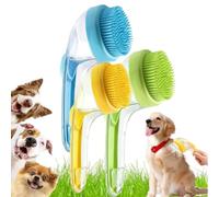 Pet Brush with Soap Dispenser,Pet Brushes for Dogs,2025 New 2 in 1 Bath, for Long Short Haired Dogs Cats Shower, Soft Silicone Shampoo Brush (Yellow+Bule+Green)