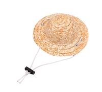 Pet Bucket Hat with Handwoven Straw Cap, Clean Straw Hat M