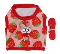 Pet Bunny Clothes Small Animal Vest with Traction Strap for Totoro Hamster Golden Bear Rabbit Strong Durable Nylon Material Adjustable Buckle Fashion Dress Daily Walking (S)