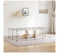 vidaXL 20-panel Pet Cage With Door Black 35X35cm Steel, Black