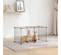 vidaXL 8-panel Pet Cage Black 35X35cm Steel, Black