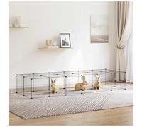 (28-panel with door, 1.5 cm) vidaXL Pet Cage with Door Black Steel Rabbit Hutch 1.5 cm/4.3 cm Multi Models
