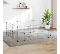 Pet Cage Black Powder-Coated Steel 8x35x35cm Panels DIY Playpen 4.3cm Grid Kit.
