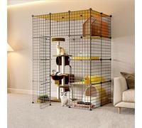 Pet Cage,Cat Cage Giant Cat Cage, Cat Cages Indoor Large with Litter Box, Cat Enclosure for Multiple Cat, Cat Cage for Pet Puppies Ferret Hedgehog, Easy to Assemble, DIY Free Combination