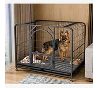 Pet cage,Dog Houses Heavy-Duty Metal Wire Dog Cage,with Lockable Wheels & Two Doors ，Strong Metal Pet Kennel Playpen Large Dogs Cage ，Easy To Install (Size : S: 61 * 45 * 58cm)