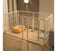 Pet cage,Dog Pen Puppy Pen 6 Panel Pet Playpen,Portable Detachable Pet Run Enclosures for Dog Cat Duck Rabbit Pet Exercise Pen Indoor Outdoor 23.6In High,White