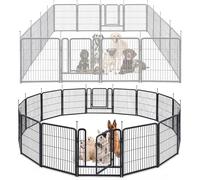 Pet cage,Dog Playpen for Yard, RV, Camping, Dog Play Pen Indoor, Heavy Duty Indoor Outdoor Exercise Dog Pen with Large Door Temporary Fence for Puppies/Small Medium Dogs,16 Panels,23.6in