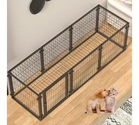 Pet cage,Dog Playpen Indoor, Pet Fence Puppy Exercise Pen for Yard Gate, Dog Cage for Small Medium Pets, Height Heavy Duty Crates with Doors Metal Dog Pen for Camping, RV, Outdoor,Black,180