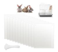 Pet Cage Fence Shield, 12 Pack Clear Cage Edge Liner Rabbit Cage Plastic Panels, Pet Enclosure Side Panel for Guinea Pig Hamster, Prevents Litter from Coming out of the Cage, Keeping the Floor Clean