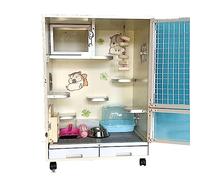 Pet Cage, Ferret Cage Chinchilla Cages, Large Chinchilla Cage 24-Inch Transparent Guinea Pig Cage, Rat Cage, Heavy-Duty Steel Wire, Small Animal Habitat with Doors, Removable Tray and Accessory ( Colo
