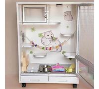 Pet Cage, Ferret Cage Chinchilla Cages, Large Chinchilla Cage 24-Inch Transparent Guinea Pig Cage, Rat Cage, Heavy-Duty Steel Wire, Small Animal Habitat with Doors, Removable Tray and Accessory ( Colo