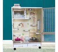 Pet Cage, Ferret Cage Chinchilla Cages, Large Chinchilla Cage 24-Inch Transparent Guinea Pig Cage, Rat Cage, Heavy-Duty Steel Wire, Small Animal Habitat with Doors, Removable Tray and Accessory ( Colo