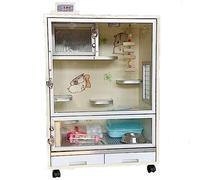 Pet Cage, Ferret Cage Chinchilla Cages, Large Chinchilla Cage 24-Inch Transparent Guinea Pig Cage, Rat Cage, Heavy-Duty Steel Wire, Small Animal Habitat with Doors, Removable Tray and Accessory