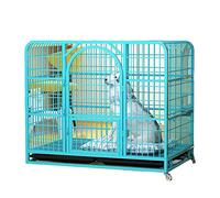 Pet Cage Indoor Bold Dog Cage Double Doors Plus Skylight Rugged And Medium And Large Cats And Dogs Various Sizes,Blue,M